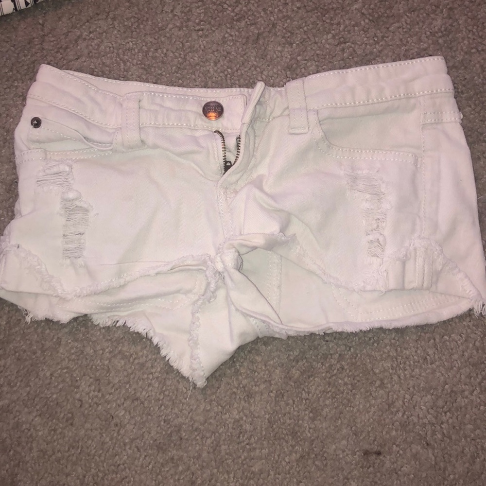 White jean shorts